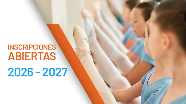 nscripciones abiertas: ballet y danza infantil 2025–2026 Niñas pequeñas bailando en clase de danza, promoción de inscripciones abiertas para ballet infantil 2025–2026